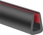 Rubber Edge Trim, 1/4"(6mm) Self Adhesive Flexible U Channel Edge Protecter for Sheet Metal, Glass, Flexiglass and Plywood, Fit for 7/32"-9/32" Width Edge, Black Color, 10Ft, EPDM Material