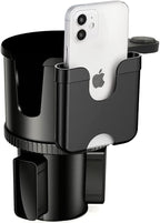 Cup Holder Expander, Adjustable Car Cup Holder for Car with Phone Holder, Automotive Cupholders for for Yeti, Hydro Flasks Bottle with Expandable Base, Cars Cupholder Insert