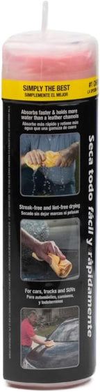 the absorber® Large 27-Inch x 17-Inch, Red - Synthetic Premium Drying Chamois Cloth for Car - Super Absorbent, Scratch-Free and Washable