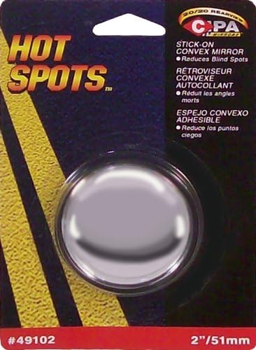 " 49102 2"" HotSpots Round Stick-On Convex Mirror", black