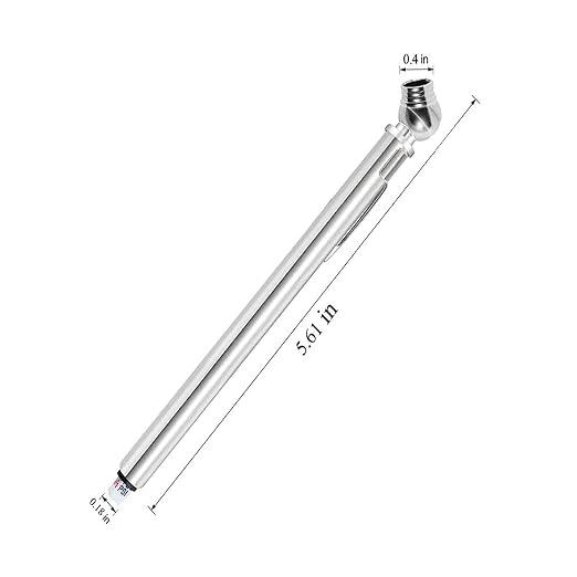 Pencil Tire Pressure Gauge (10-75PSI) Stainless Steel Body and Metal Made Nozzle 3 Measurements for Vehicles (3 Pack)