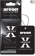 X AXV10 Hanging Best Car Air Freshener Black Crystal Scent, Paper Hanging Ornaments, Long Lasting Scent for Car or Home -12 Pack