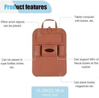 LAINLOY Felt Car Seat Back Organizer, Kick Mats Car Back Seat Protector for Kids, 6-Pocket Storage for Tissue, Box, Pen, Toy, Automobile Road Trip Accessories for SUV, RV, Truck (Brown)