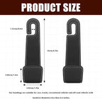 2PCS Car Seat Headrest Hooks, Purse Hook for Car, Automotive Headrest Handbags Holder, Auto Accessories Leather Seatback Organizer Hanger for Hanging Purses Bags Coats (Black, 2PCS)
