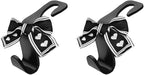 2PCS Car Seat Headrest Hooks, Cute Bow Vehicle Backseat Storage Hanger for Handbag Umbrella Coat, Automotive Seat Back Hook Holder Organizer Decor, Universal for Vehicles (Black/Beige)
