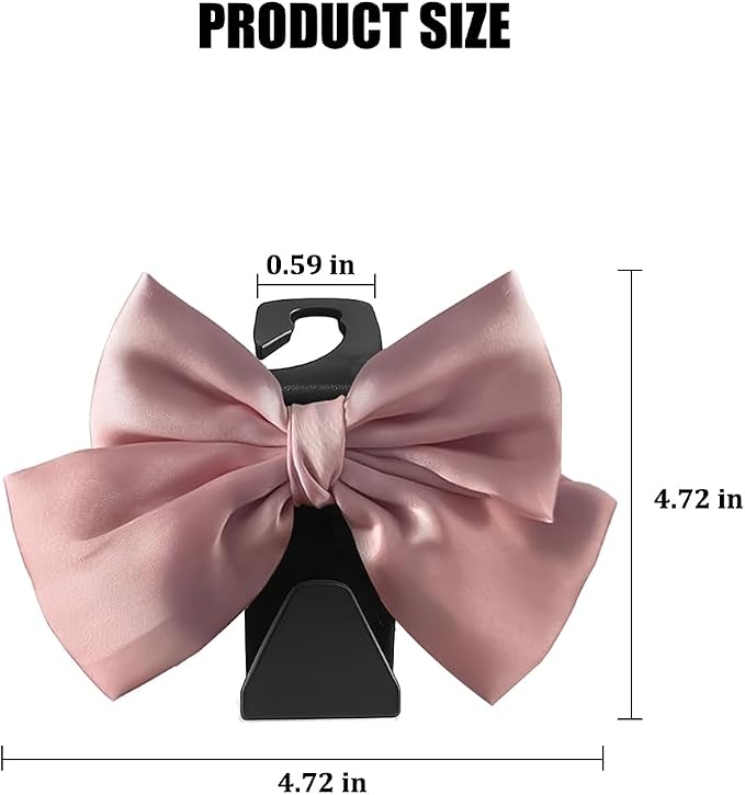 2PCS Car Seat Headrest Hook, Cute Bow Stylish Seat Back Purse Handbag Hanger Organizer, Multi-Purpose Auto Backseat Storage Hook Holder for Umbrella Coat Bag, Universal Fit (Pink)