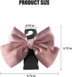 2PCS Car Seat Headrest Hook, Cute Bow Stylish Seat Back Purse Handbag Hanger Organizer, Multi-Purpose Auto Backseat Storage Hook Holder for Umbrella Coat Bag, Universal Fit (Pink)