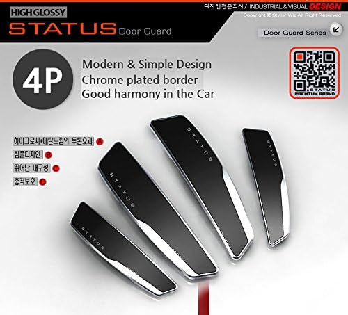 4 Pcs Status High Glossy Slim Door Edge Guards Bumper Protector Trim Guard Sticker Molding Black Color for Motors Auto Vehicle