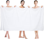 Microfiber Bath Towels, Oversized Bathroom Towel 2 Pack 40" x 80", Super Absorbent and Fast Drying, Soft Large Microfiber Bath Sheet for Beach, Sport, Fitness, Yoga, White
