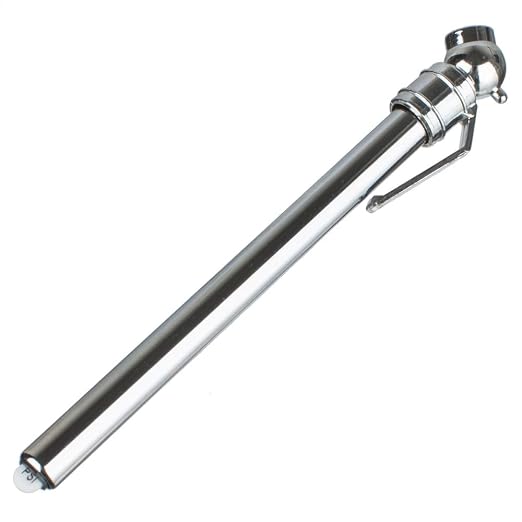 Pencil Tire Pressure Gauge 1-20 PSI Low Pressure for ATV Golf Cart Lawn | Chrome-plated brass body, 1-20 PSI / 10-140 kPa / 0.1-1.4 bar. For golf carts, ATVs and lawn tractors. Mechanical, no battery