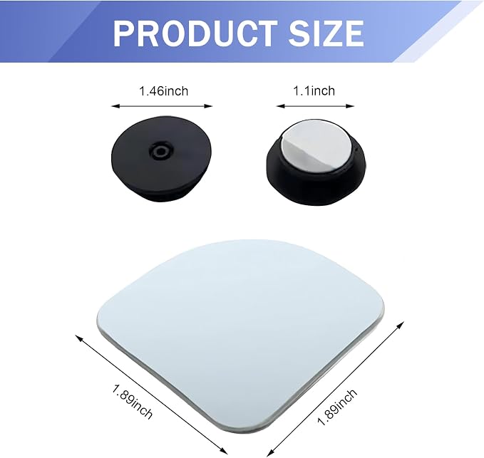 2 PCS Car Blind Spot Mirrors, HD Frameless Glass Blind Spot Side Mirrors, Fan Shaped Rotatable Wide Angle Rearview Looking Glass, Universal Vehicle Reflective Assist Accessories (Sliver)