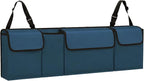 Car Trunk Organizer – Backseat Hanging Large Storage Bag with Adjustable Straps, Waterproof Collapsible Cargo Organizer with 4 Pockets, Space-Saving Trunk Storage for SUV Truck MPV (Blue)