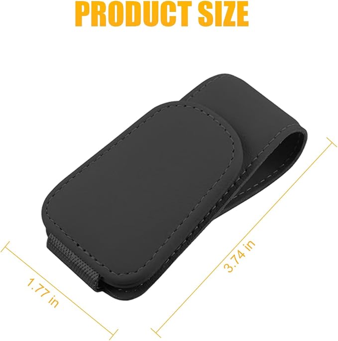 Sunglasses Holders for Car Sun Visor, Leather Eyeglasses Hanger Mounter, Magnetic Glasses Holder and Ticket Card Clip, Auto Interior Accessories Universal for SUV Pickup Truck