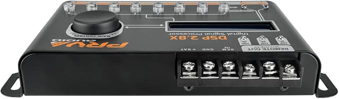 Car Audio DSP 2.8X Digital Crossover and Equalizer 8 Channel Full Digital Signal Audio Processor DSP with Sequencer Remote Relay