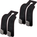 2026 New Car Seat Headrest Hooks for Purses and Bags - Support Car Headrest Hooks for Purses and Bags Coat, Leather Car Bag Purse Holder with Double Hooks (Black-2PC)