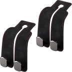 2026 New Car Seat Headrest Hooks for Purses and Bags - Support Car Headrest Hooks for Purses and Bags Coat, Leather Car Bag Purse Holder with Double Hooks (Black-2PC)