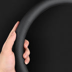 New Nappa Leather car Steering Wheel Cover，for Car Truck SUV 15 inch (Black)