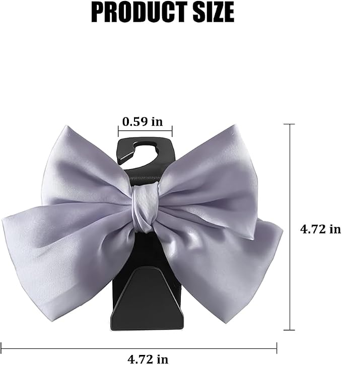 2PCS Car Seat Headrest Hook, Cute Bow Stylish Seat Back Purse Handbag Hanger Organizer, Multi-Purpose Auto Backseat Storage Hook Holder for Umbrella Coat Bag, Universal Fit (Purple)