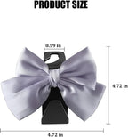 2PCS Car Seat Headrest Hook, Cute Bow Stylish Seat Back Purse Handbag Hanger Organizer, Multi-Purpose Auto Backseat Storage Hook Holder for Umbrella Coat Bag, Universal Fit (Purple)