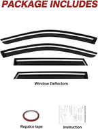 Outside-Mount Window Rain Guards Fit for Subaru Outback 2015 2016 2017 2018 2019, Extra Durable Window Visors Wind Deflector Dark Smoke Vent Shades Car Tape-on 4-pcs with Thicker