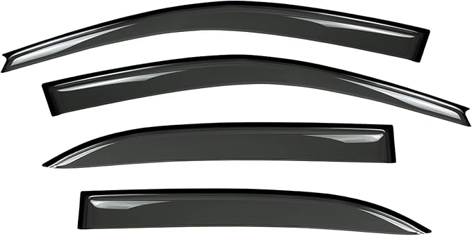 Tape-On Window Visors 4-Piece for 2003-2008 Corolla Sun Rain Guard Shield Shade Smoke 94620