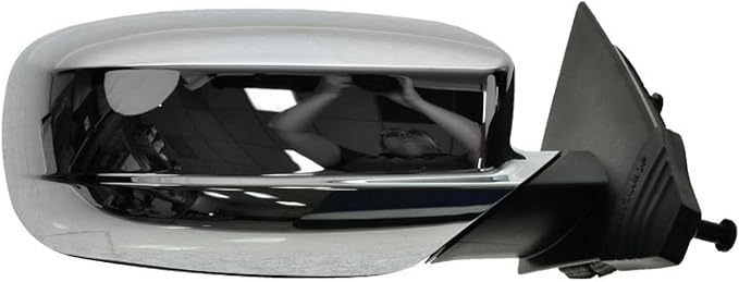 Passenger Side Mirror Assembly Power Heated Chrome Textured Smooth Black Compatible with 2011-2014 Chrysler 200 Sedan