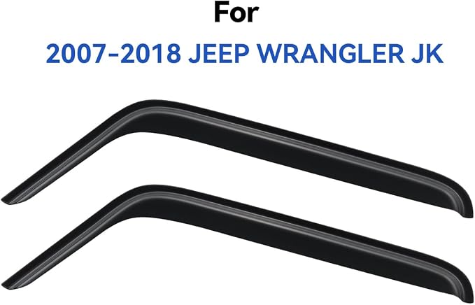 Window Visors Rain Guards for 2007-2018 Jeep Wrangler JK 2-Door, Out-Channel Window Vent Wind Deflectors Visors Shades for 07-18 Wrangler JK (2-Door ONLY)