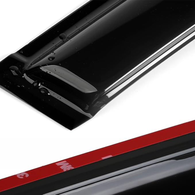 Tape-On Side Car Window Visors Rain Guards for 2018-2025 Jeep Wrangler JL 4 Door Smoke Tinted Vent Deflector Sun Shades