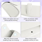 Sunglasses Holder for Car Sun Visor, Sunglass Organizer for Car, Magnetic Leather Eyeglasses Protective Storage Case, Waterproof Glasses Organizer Visor Accessories for Vehicles (White)
