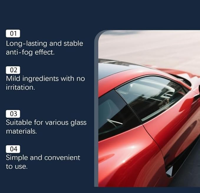 Glass Agent - Anti-Fog Windshield Cleaner, 250ml Anti-Rain Agent, Windshield Defogger Agent, Glasses Window Windscreen Protectant, Suitable for Windshield,Mirrors,Improve Driving Visibility