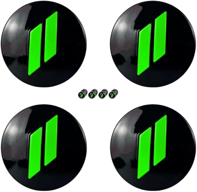 4pcs Wheel Center Cap 63mm/2.5 inches Slash Covers Hub Cap Compatible with Dodge Charger Challenger Durango Hornet Dart R/T SRT Magnum Nitro Journey Caliber Avenger and Ram (Green)