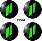 4pcs Wheel Center Cap 63mm/2.5 inches Slash Covers Hub Cap Compatible with Dodge Charger Challenger Durango Hornet Dart R/T SRT Magnum Nitro Journey Caliber Avenger and Ram (Green)