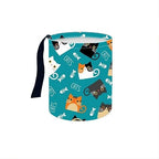 Portable Reusable Waterproof Car Trash Bin, Multipurpose Vehicle Organizer, Road Trip Essentials (Certoon cat)