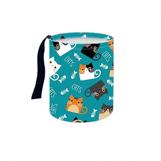Portable Reusable Waterproof Car Trash Bin, Multipurpose Vehicle Organizer, Road Trip Essentials (Certoon cat)