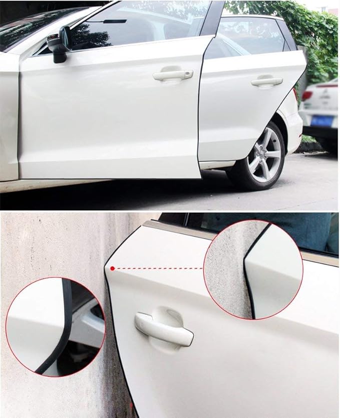 Eytool Car Door Protectors Edge Guards,16Ft(5M) Car Edge Trim Rubber Seal Protector with U Shape Car Protection Door Edge Guard Fit for Most Car(Black)