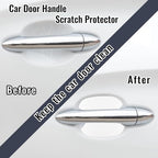 4Pcs Semi-Transparent Carbon Fiber Like Car Door Handle Cup Protective Sticker Auto Door Paint Guard(M)