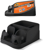 Car Console Organizer, Car Seat Organizer with 2 Adjustable Cup Holders, 3 Large Storage Compartments, Seatbelt for Secure Hold, Vehicle Middle Seat Organizer for Cars, Trucks, Minivans