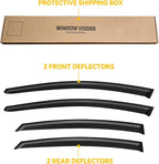 Window Visor for Hyundai Elantra Sedan 2011-2016 (Excludes GT), Out-Channel Rain Guards Shields Vent Deflector Shade Wind Dark Smoke, Tape-On Outside-Mount, 4PCS
