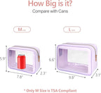 Clear Makeup Bag - TSA Approved Toiletry Bag for Carry-on & Checked Luggage, Water Resistant Car Storage Organizer with Reinforced Seams