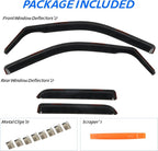 4 PCS in Channel Rain Guards for 2009-2018 Dodge Ram 1500 Quad Cab, Smoke Tinted Vent Window Visors, Side Window Deflectors Vent Shade Shield, 2010 2011 2012 2013 2014 2015 2016 2017