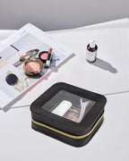 Small Clear Makup Bag, Clear Cosmetic Bags with Zipper Waterproof Small Travel Cosmetic Case Cute Make Up Pouch Mini Car Essentials for Women Travel Car Organizer