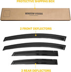 Window Visor for 2003-2008 Pontiac Vibe/Toyota Matrix, Out-Channel Rain Guards Shields Vent Deflector Shade Wind Dark Smoke 2004 2005 2006, Tape-On Outside-Mount, 4PCS