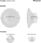 Z-Series TS-Z65C 6.5” 2-Way Speakers (Pair) – 300W Max, Crisp Highs + Clear Vocals, Audiophile Upgrade, Add an Amplifier for Optimal Performance