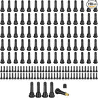 150PCS Car TR413 Tire Valve Stems | Rubber Snap-in Automotive Tire Stems for 0.59" Tubeless Rims Holes, Vehicle Tyre Valve Stem Replacement Accessories