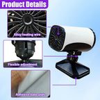 12V 150W Portable Car Heater, Fast Demisting Defroster Car Fan Windshield Defroster, 360° Rotary Auto Heater and Cooler That Plugs into Cigarette Lighter for Sedan SUV (White)