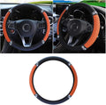 15 Inch Bling Soft Leather Car Steering Wheel Cover, Orange | Colorful Rhinestones Design, Auto Elastic Protector for Women Girls, Crystal Diamond Car Accessories for Most Cars, SUVs