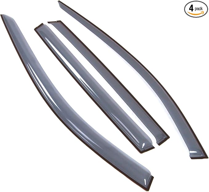 Car Window Rain Guard | Outside Mount Visors Auto Side Window Deflectors | Windows Visor Rain Shields Compatible with 2014-2016 Nissan Rogue | 4 Pcs Set, LGWV2-836, Light Tinted