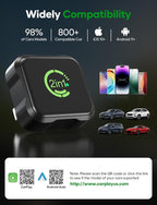 2026 Upgraded Wireless CarPlay & Android Auto Adapter, 2-in-1 Mini Size Plug and Play Adapter for iPhone & Android Auto, Seamless Connection for Convert Wired to Wireless Car Play, USB/USB-C Port