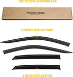 Window Visor for 2022-2025 Honda Civic, Out-Channel Rain Guards Shields Vent Deflector Shade Wind Dark Smoke, Tape-On Outside-Mount 2023 22 23 24, 4PCS