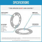 4 Pcs Die Cast Wheel Spacers 6mm 1/4" Thick Fits Bolt Patterns 5x135mm 5x139.7mm 5x5.5 6x135mm 6x139.7mm 6x5.5 Chevy Silverado 1500 ｜ Ford F-150 ｜ RAM 1500 - Not Hub Centric